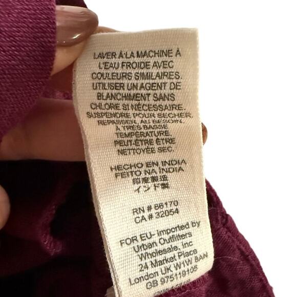 Free People All My Life Wine Embroidered Smocked Mini Dress Women’s XS Boho Chic - Picture 12 of 13